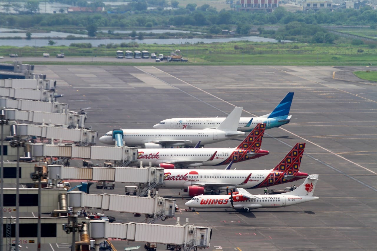 Deretan pesawat Batik Air di bandara