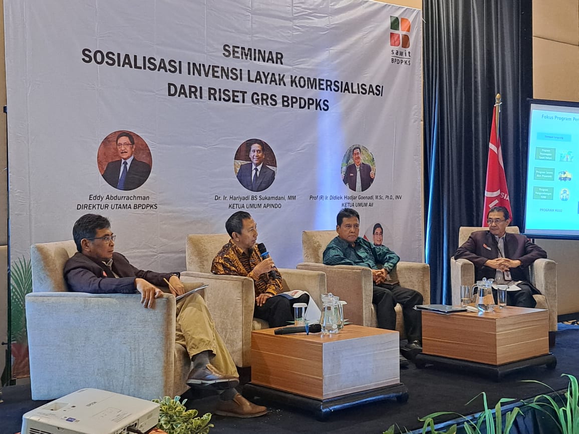 Seminar membahas hilirisasi riset yang mempertemukan Apindo dan AII digelar di Jakarta, Selasa (16/5).