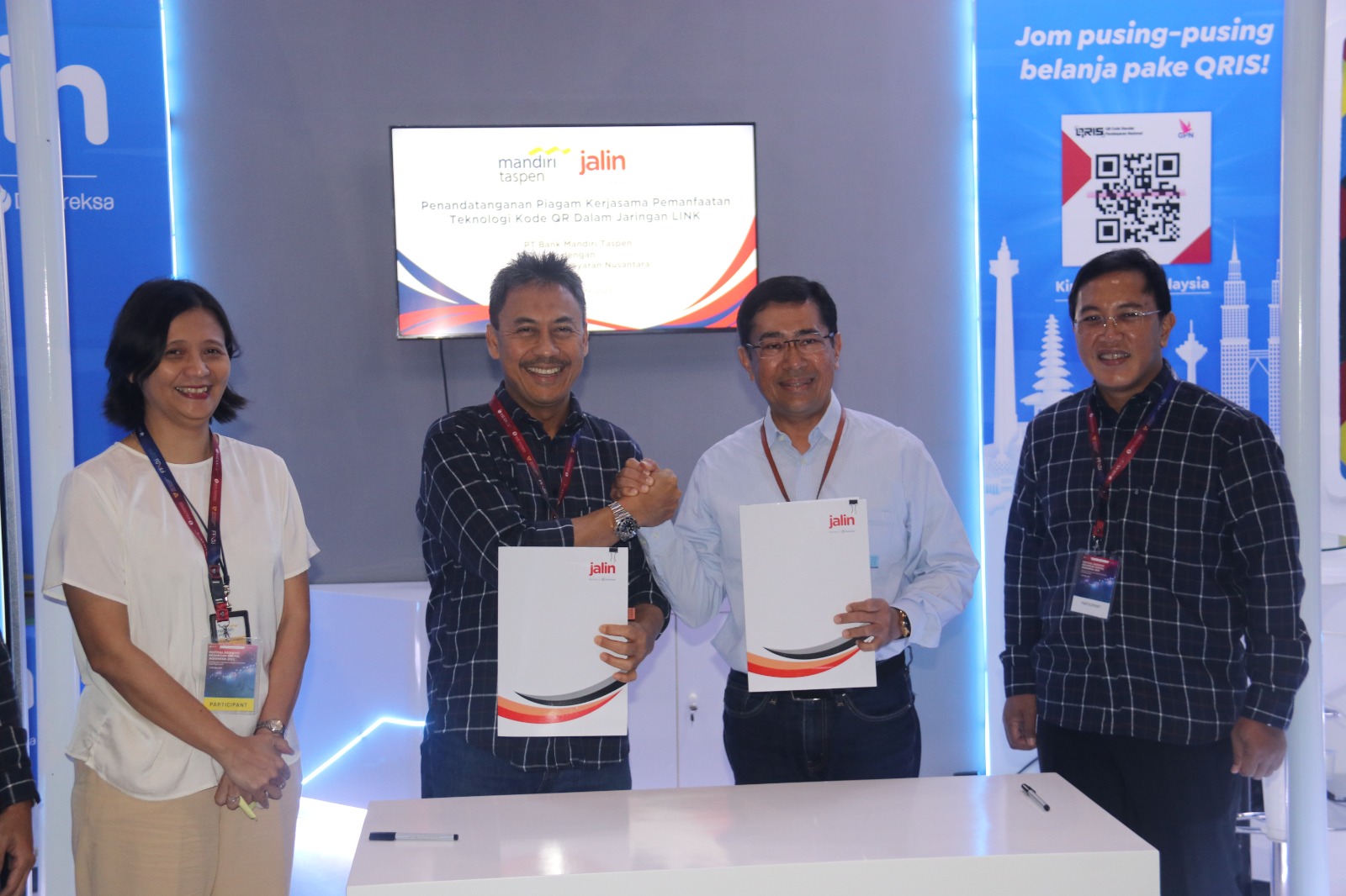 Kerja sama Bank Mandiri Taspen dan PT Jalin dalam peluncuran fitur QRIS