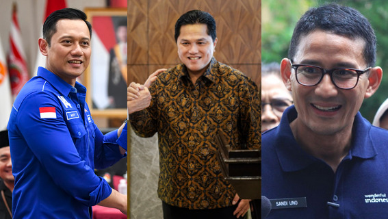 Survei: Erick Thohir, Sandiaga Uno, dan AHY Tempati Posisi Teratas Bakal Cawapres