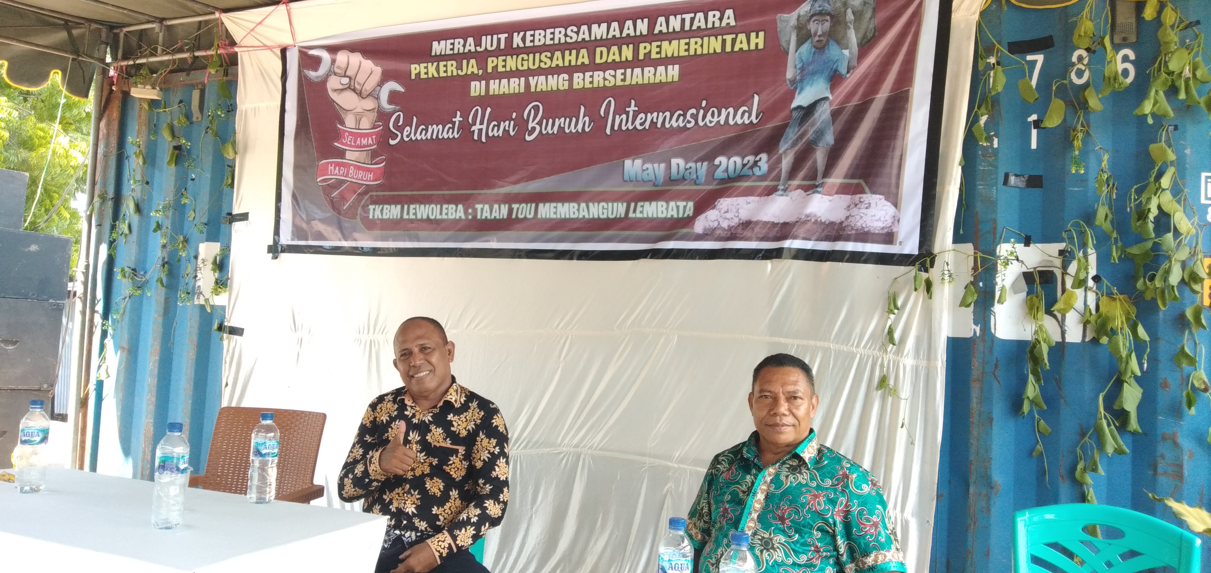 Ketua SPSI Lembata Hendrikus Buran pada peringatan Hari Buruh Internasional