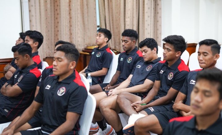 Timnas U-22 menjalani sesi psikologi menjelang laga penyisihan grup SEA Games 2023 melawan timnas Timor Leste.
