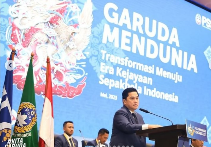 Ketua Umum PSSI Erick Thohir memimpin kongres biasa PSSI