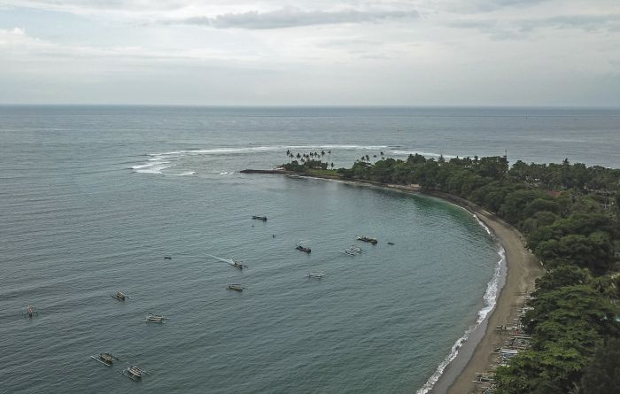 Foto udara kawasan wisata pantai