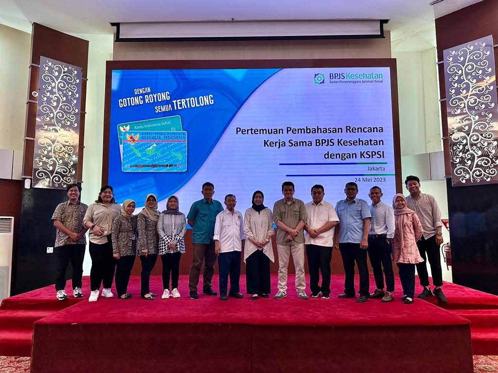 Pertemuan Pembahasan Rencana Kerja BPJS Kesehatan dengan KSPSI di Jakarta, Rabu (24/5).