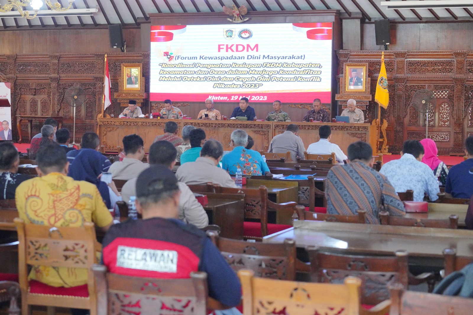 Forum Kewaspadaan Dini Masyarakat Kabupaten Klaten, Jawa Tengah, menggelar rapat koordinasi