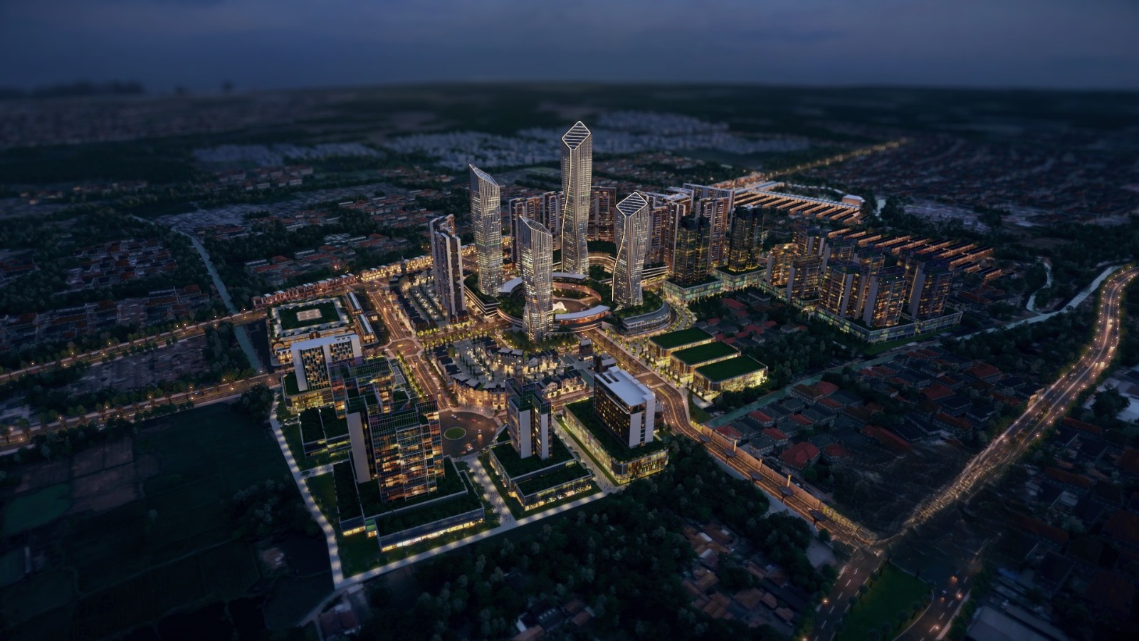 Area komersial Cikarang International City (CINITY) di Kabupaten Bekasi, Jawa Barat