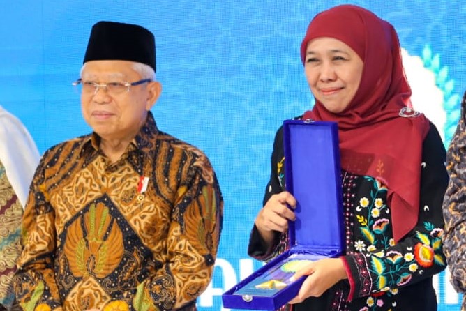 Wakil Presiden Ma'ruf Amin dan Gubernur Jawa Timur Khofifah Indar Parawansa 