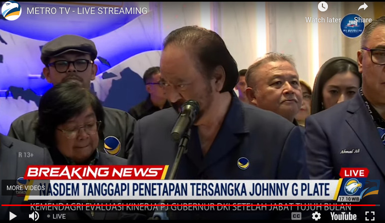 Konferensi Pers NasDem soal Johnny G Plate.