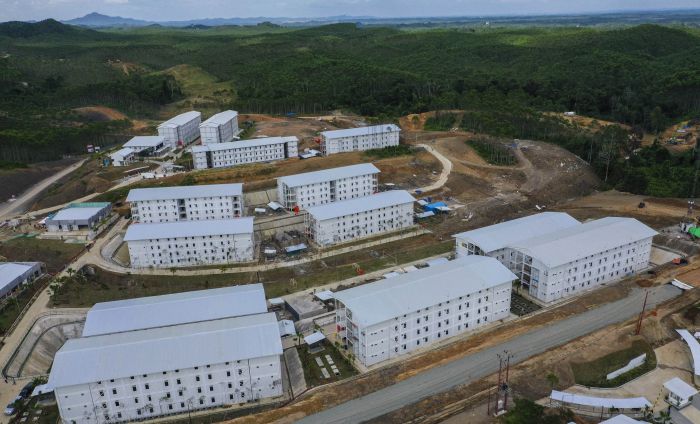 Foto aerial hunian pekerja konstruksi IKN di Kabupaten Penajam Paser Utara