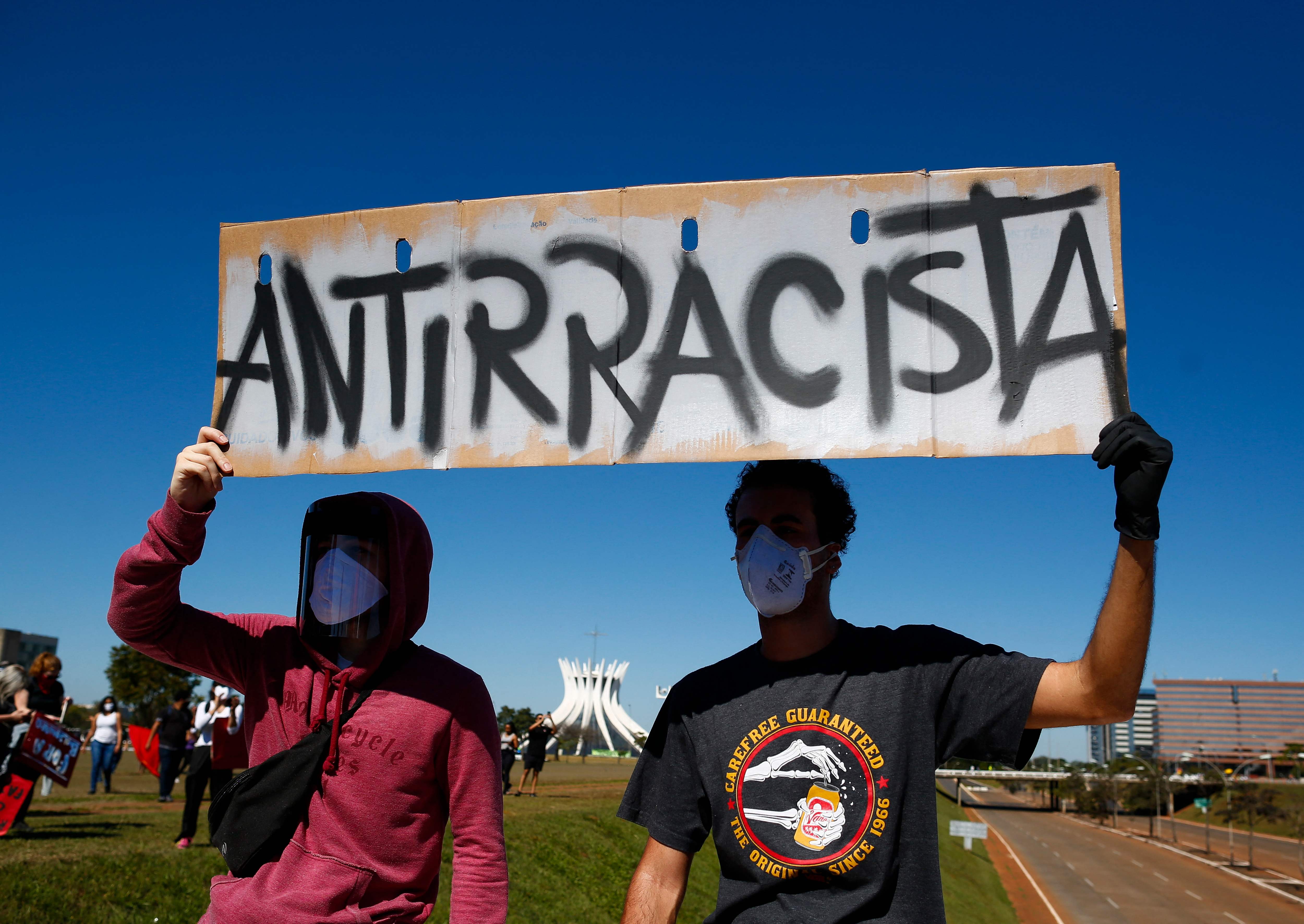 Protes antirasisme terhadap pemerintahan Jail Bolsonaro di Brasil pada 2020 lalu, yang terpinspirasi dari gerakan Black Live Matter di AS