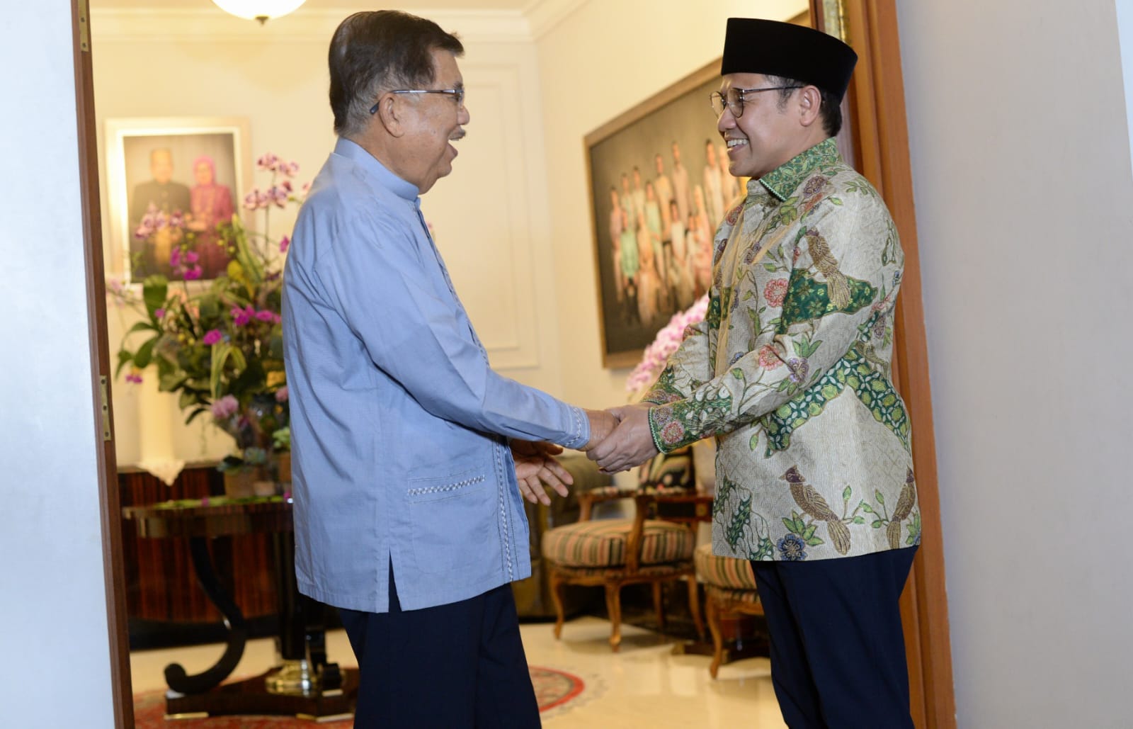Wakil Presiden Indonesia ke-10 dan ke-12 Jusuf Kalla (JK) dan Ketum PKB Muhaimin Iskandar (Cak Imin)