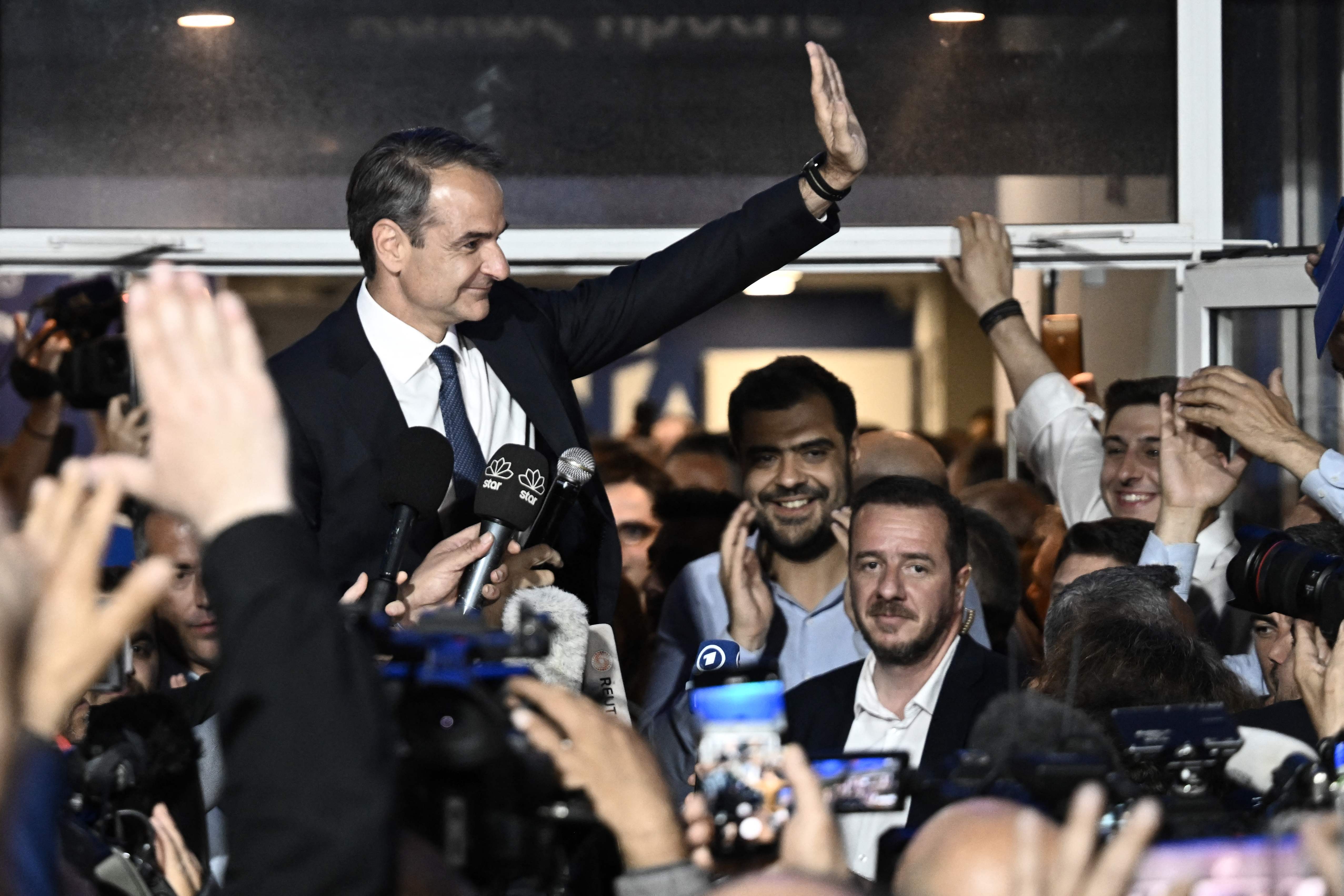Perdana Menteri Yunani dan Presiden Partai Demokrasi Baru Kyriakos Mitsotakis.