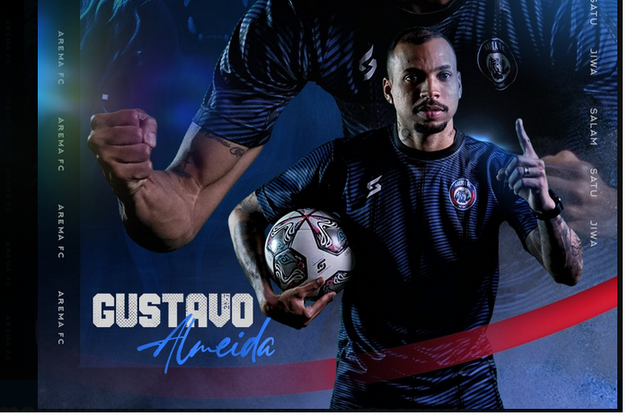 Arema FC resmi merekrut Gustavo Almeida dari Brasil, sebagai pemain asing pertamanya untuk Liga 1 2023-2024.