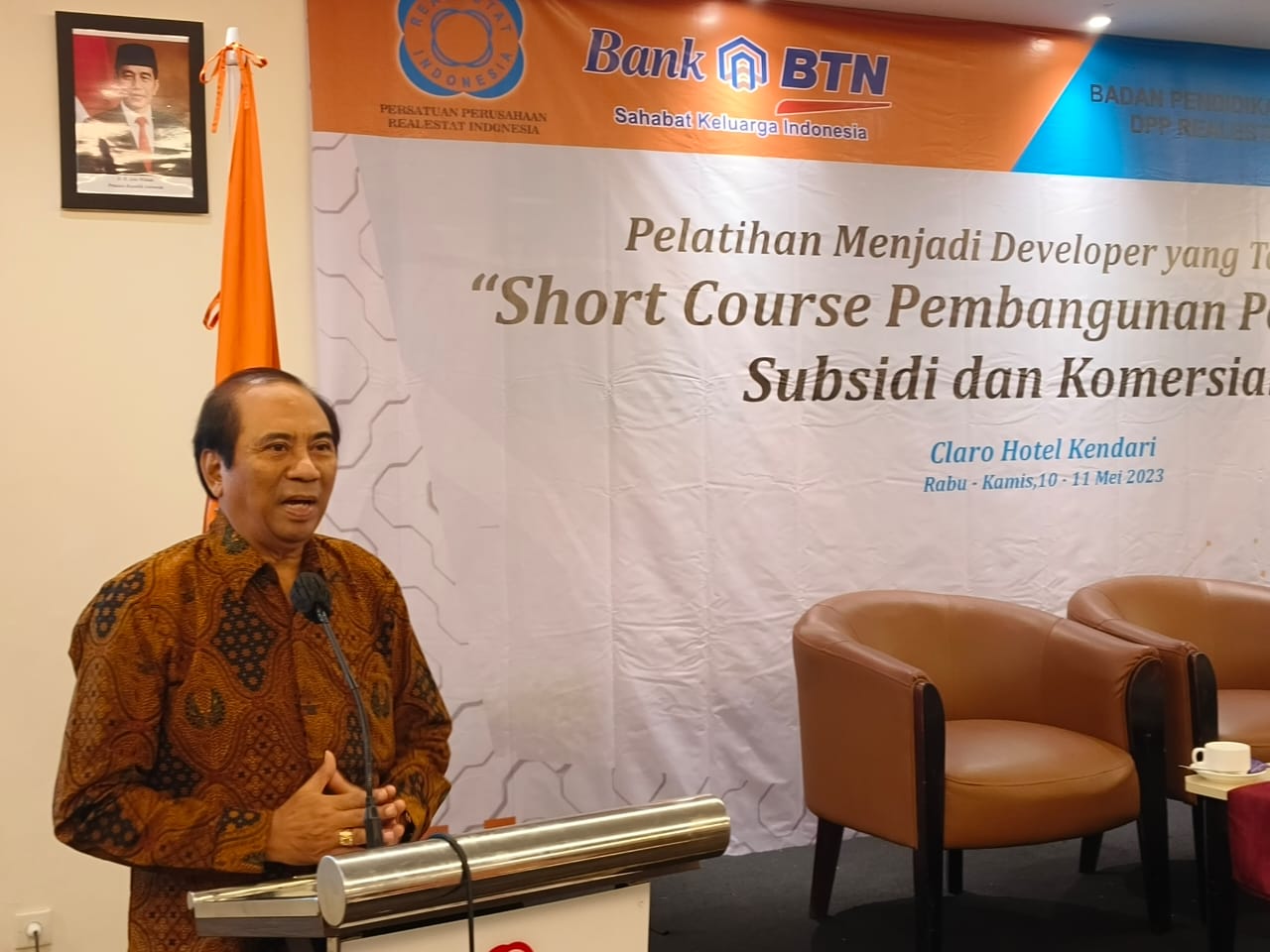 Badan Pendidikan dan Pelatihan REI bekerjasama dengan Bank BTN menggelar pelatihan menjadi developer tangguh, Rabu (10/5/2023)