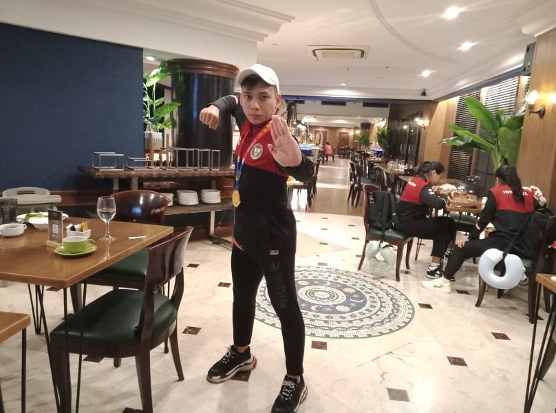 Atlet wushu Muhammad Daffa Golden Boy
