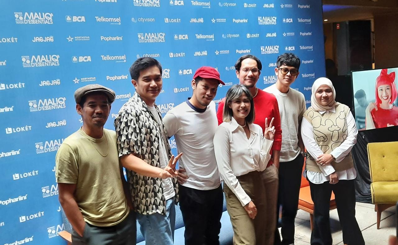 Suasana jumpa pers persiapan konser Maliq & D’Essentials, di Jakarta, Kamis (4/5).