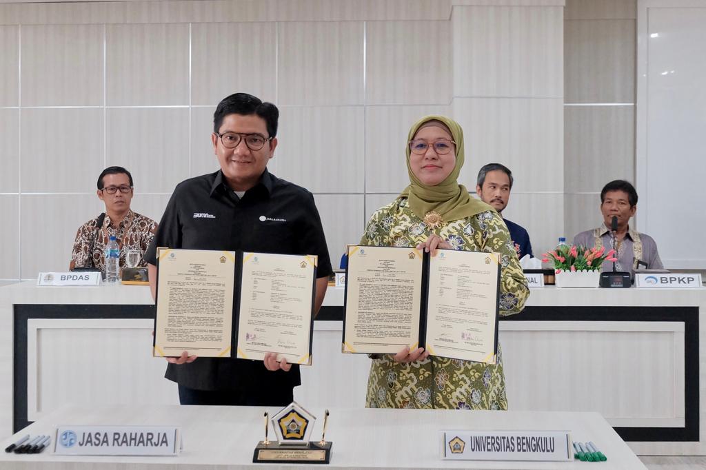 MoU antara Jasa Raharja dengan Universitas Bengkulu terkait Sinergi Keselamatan Lalu Lintas. 
