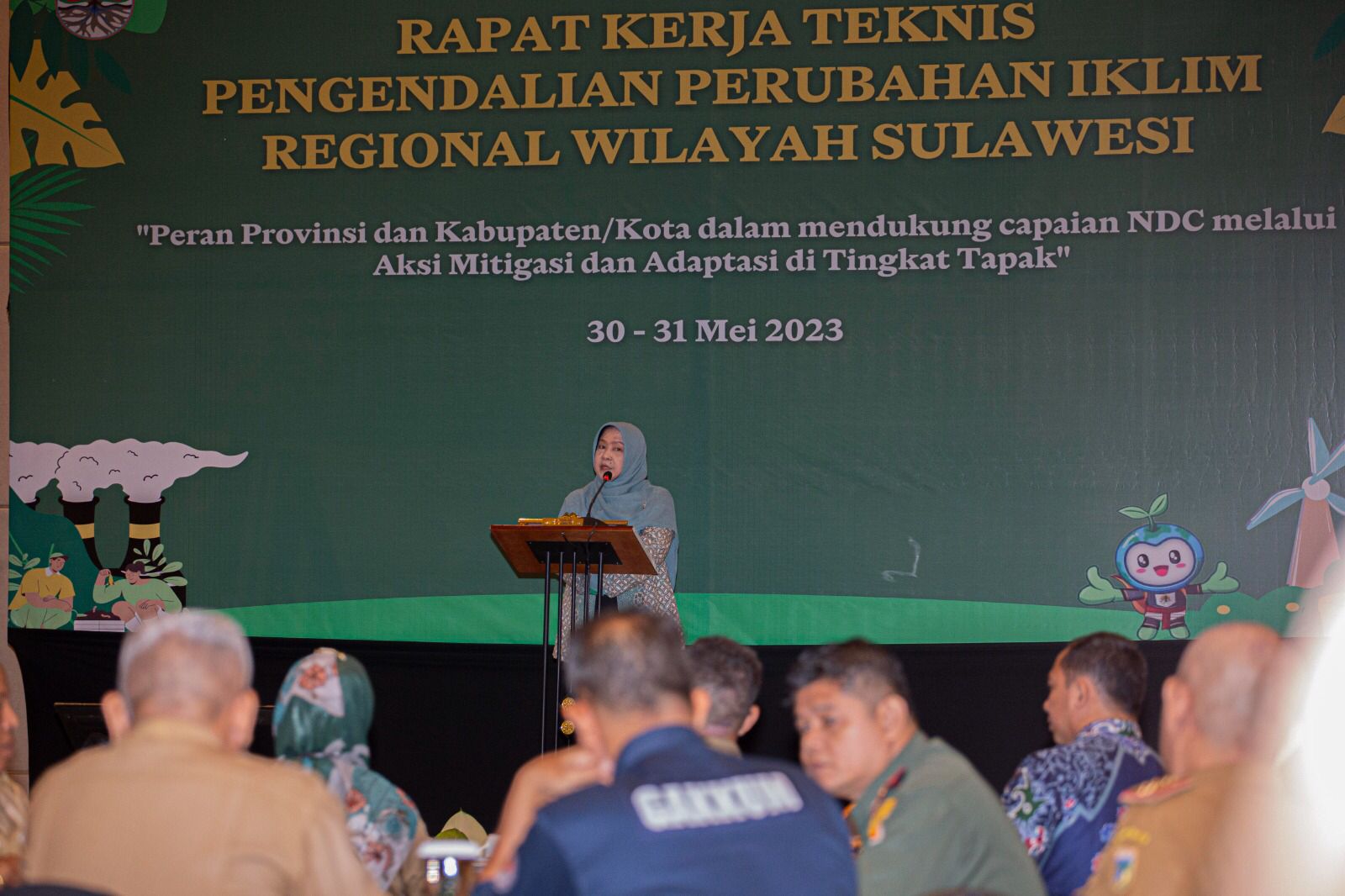 Direktur Jenderal Pengendalian Perubahan Iklim KLHK, Laksmi Dhewanthi memberikan sambutan 