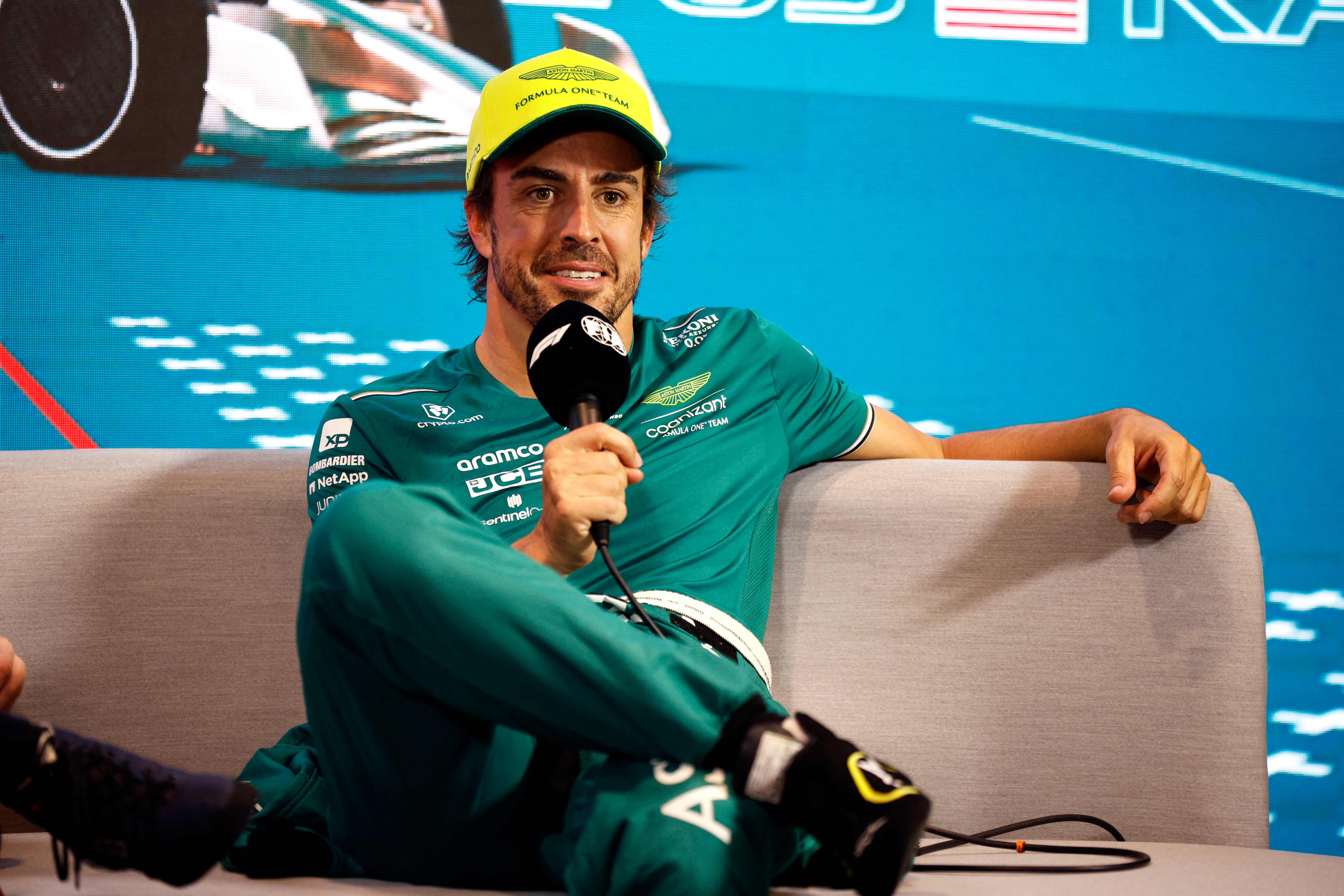 Pembalap Aston Martin Fernando Alonso 
