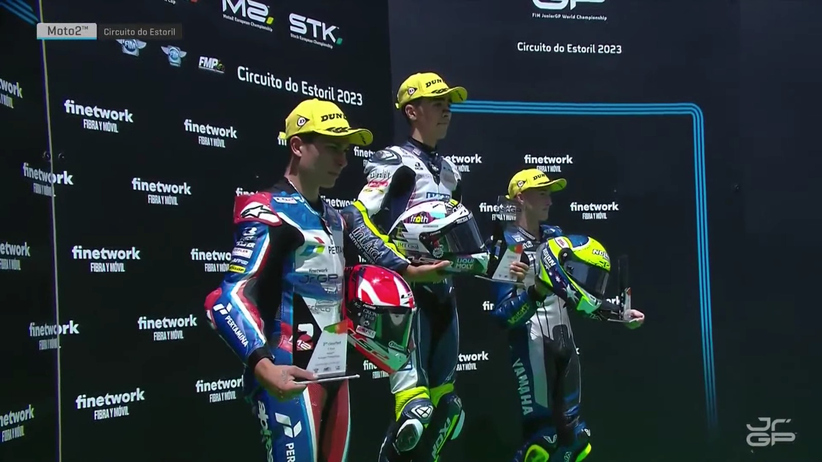  Carlos Tatay, berhasil meraih podium kedua pada Race 1 Moto2 European Estoril di Portugal, Minggu (7/5).