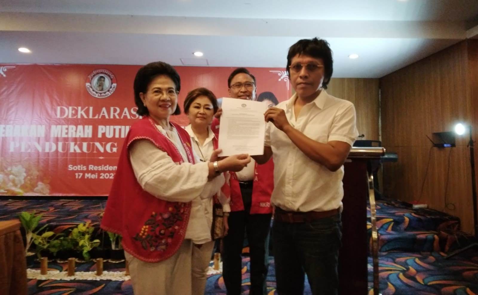 Yayasan Fatmawati Sukarno mendeklarasikan Gerakan Merah Putih Fatmawati-Pendukung Ganjar (GMPF-PG), di Jakarta, Rabu (17/5).