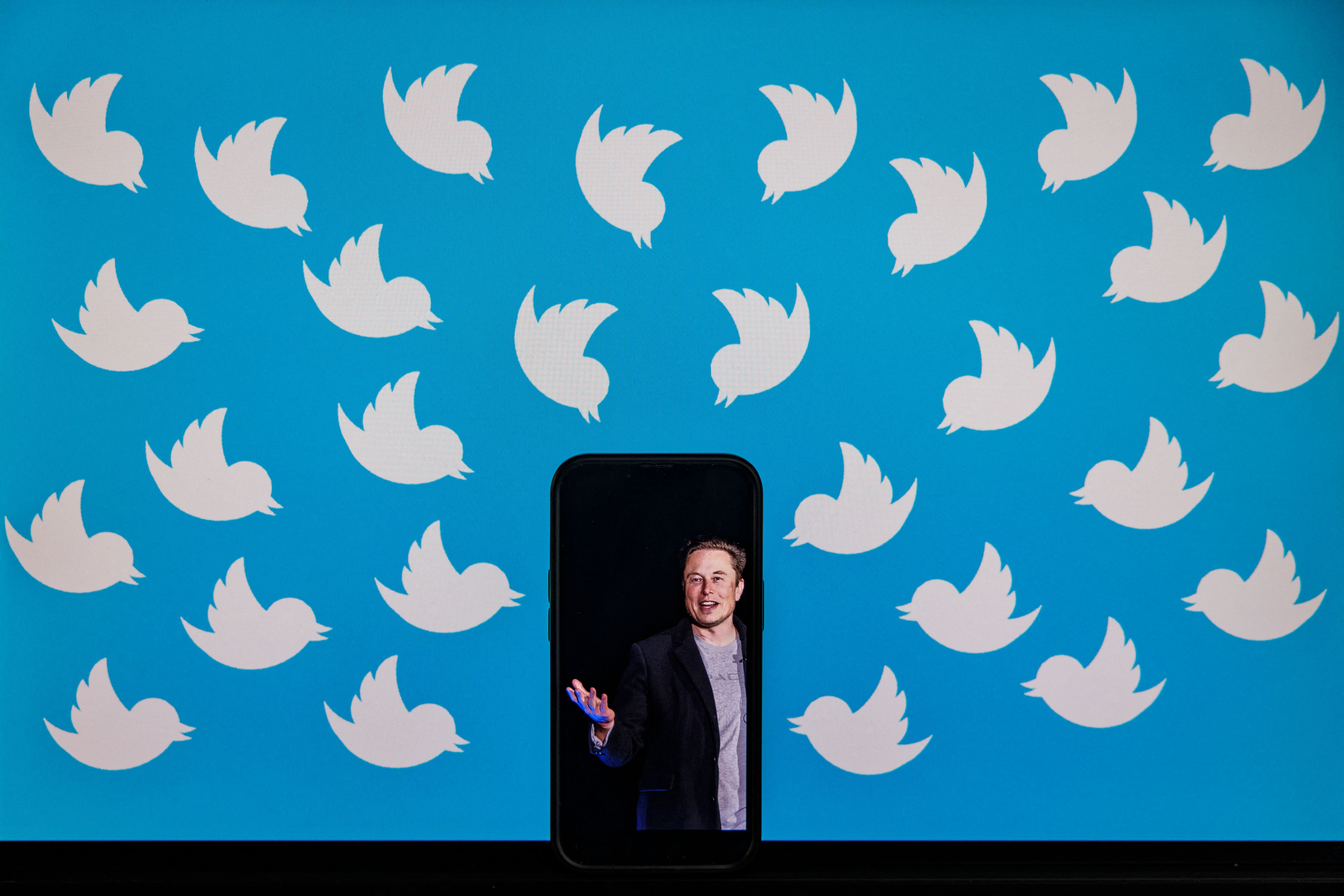 Ilustrasi Twitter dan Elon Musk