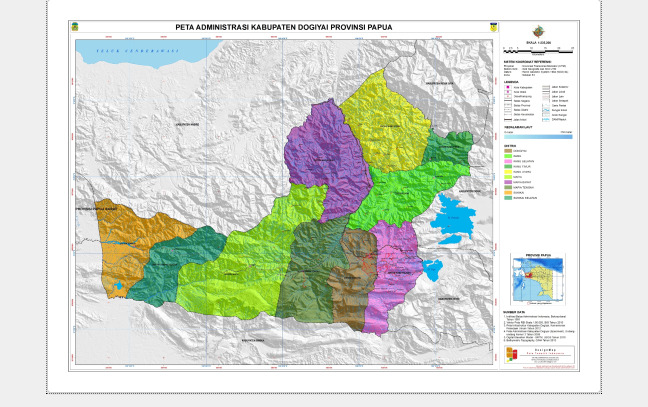 Peta Kabupaten Dogiyai Papua.