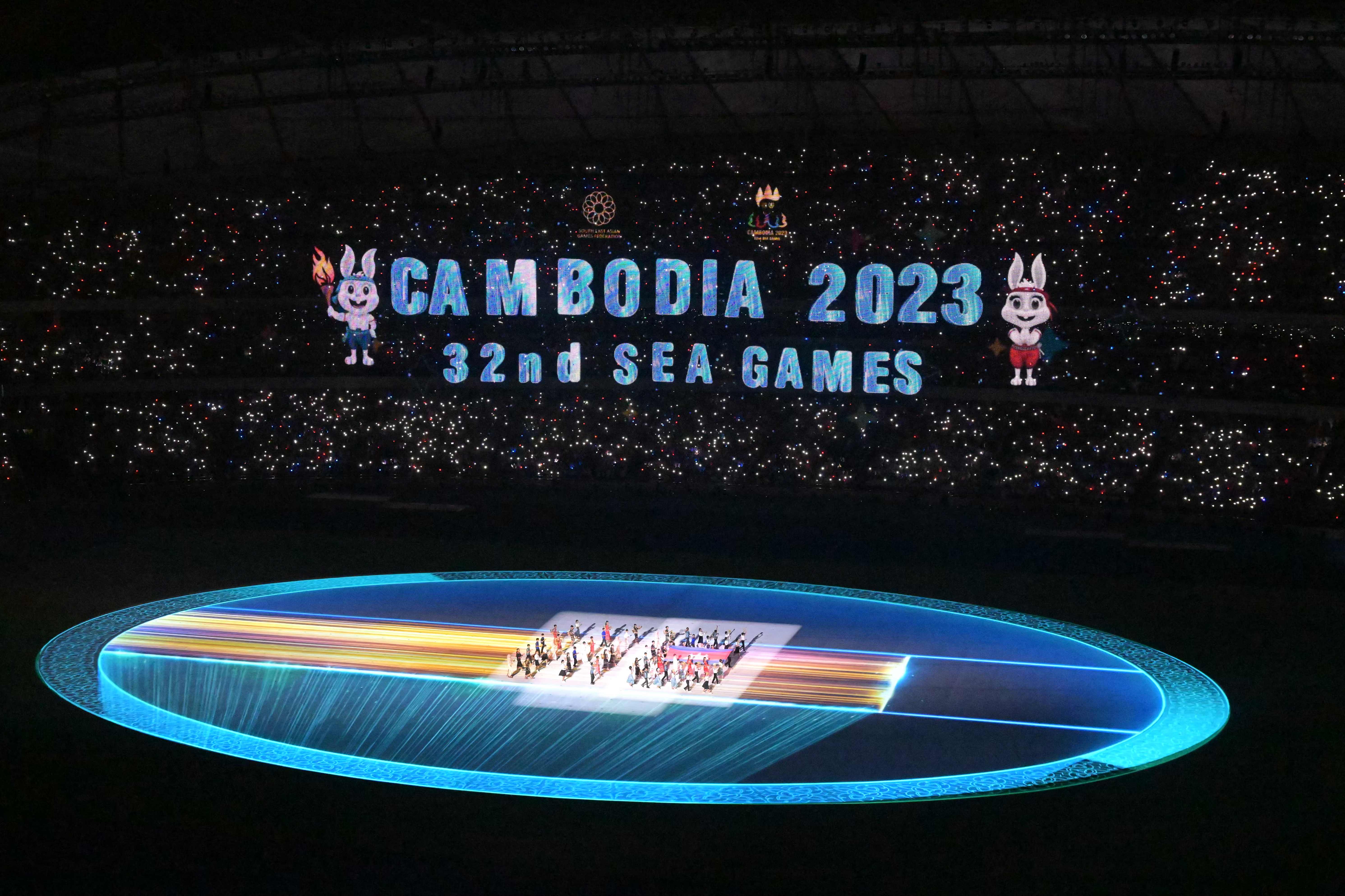 Pembukaan Sea Games 2023 di Kamboja, Jumat (5/5) malam.
