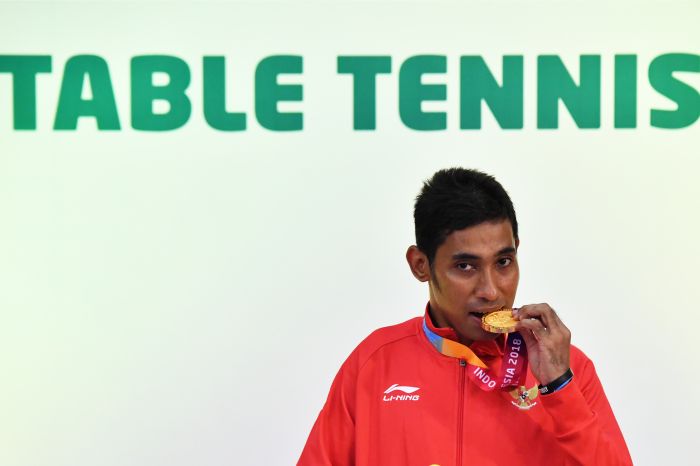 Mendiang atlet tenis meja paralmpic David Jacobs meraih medali perunggu pada kejuaraan Paralimpiade 2020 Tokyo, Jepang.  