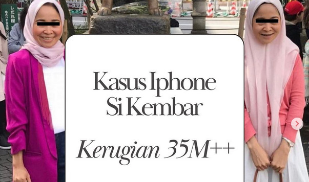 Si Kembar Rihana dan Rihani yang terlibat kasus dugaan penipuan iPhone. 