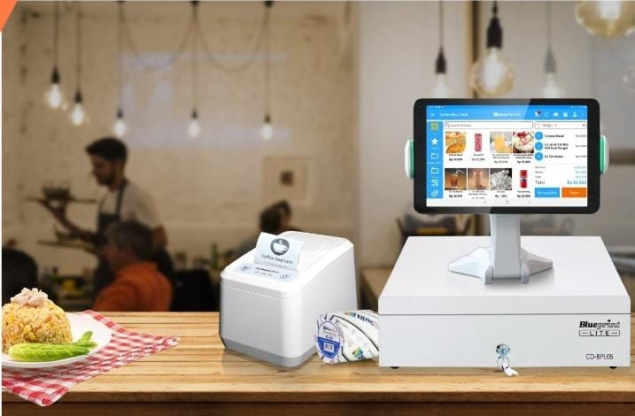 Peralatan kasir Blueprint Indonesia