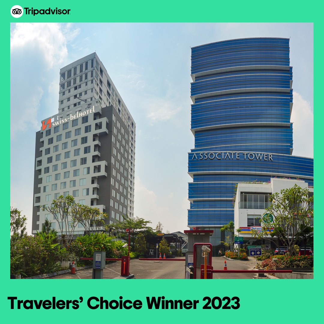 Swiss-Belhotel Serpong  meraih Travellers’ Choice award 2023 yang merupakan penghargaan ke-3 yang diraih selama 3  tahun berturut-turut.