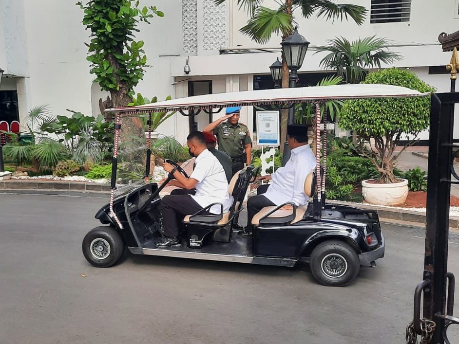 Menhan Prabowo Subianto tiba di Istana Negara