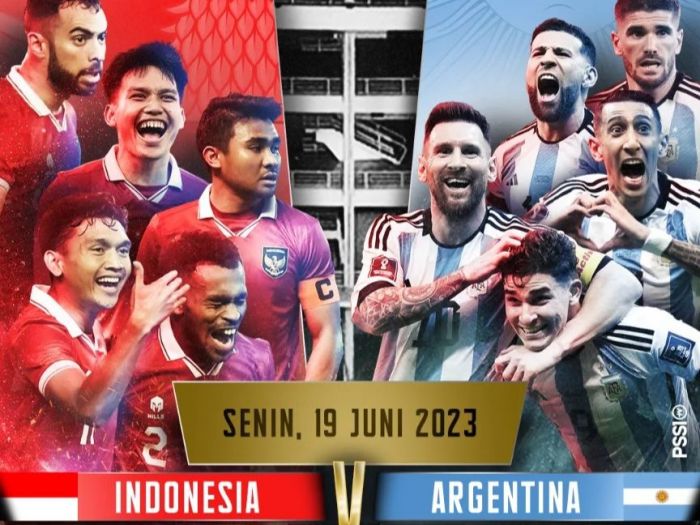 Poster timnas Indonesia vs timnas Argentina