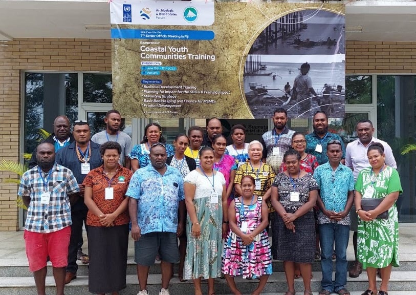 Pelatihan Bluepreneur: Coastal Youth Community Training di Vanuatu, pada 15-17 Juni 2023.