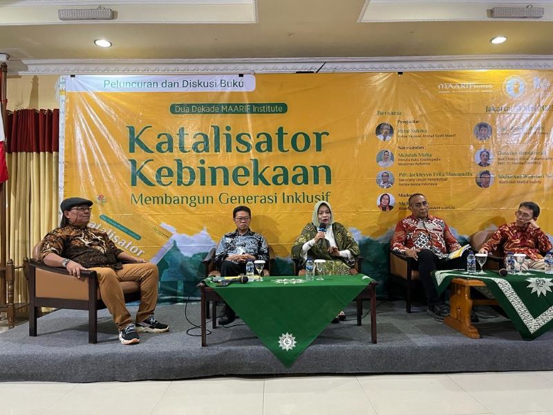 Acara peluncuran buku Katalisator Perekat Kebinekaan Membangun Generasi Inklusif oleh Maarif Institute.