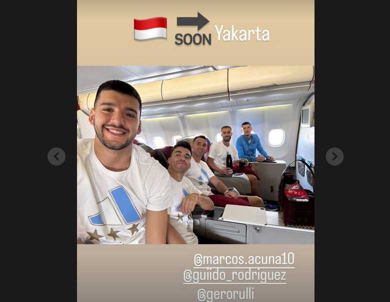 TIMNAS Argentina telah berangkat menuju Indonesia untuk laga FIFA Match Day di GOR Bung Karno, Senayan, Jakarta, Senin, 19 Juni 2023.
