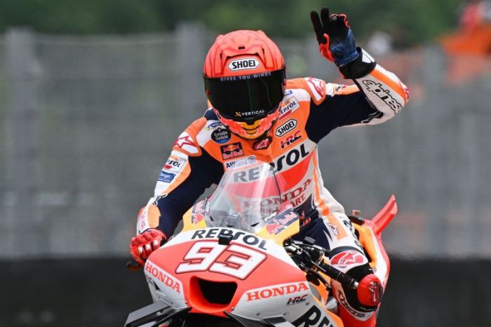 Pembalap Repsol Honda Marc Marquez.