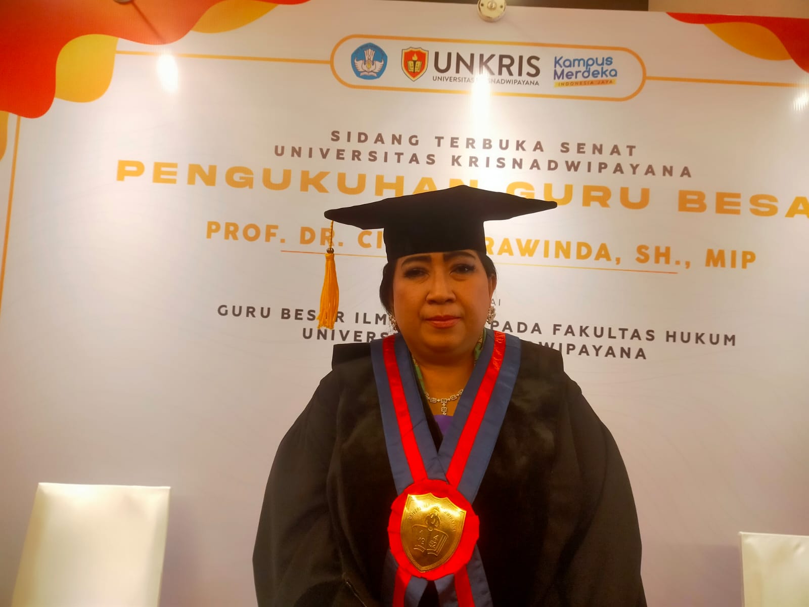 Prof Dr Cita Citrawinda Soegomo SH, MIP, Guru Besar tetap bidang hukum Universitas Krisnadwipayana Jakarta