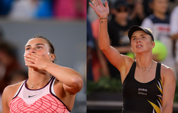 Petenis Aryna Sabalenka dan Elina Svitolina yang akan bertanding di perempat final Prancis Terbuka 2023.