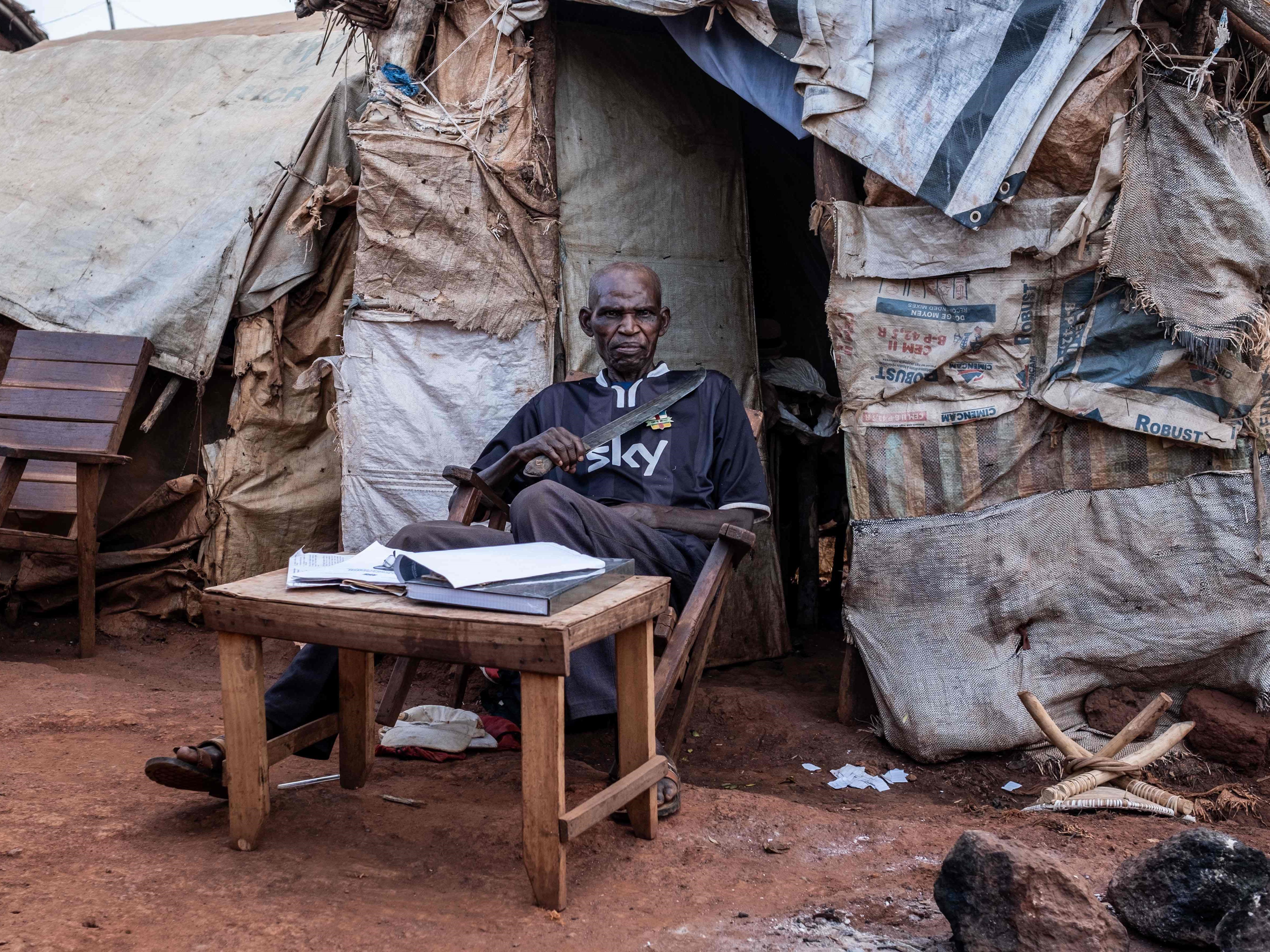 René Modeste Manda Poua, kepala desa, 73, kamp pengungsi terbesar Republik Afrika Tengah di Bria.