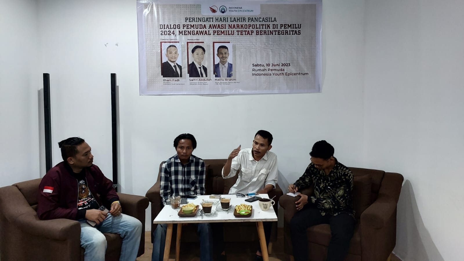 Dialog pemuda dengan tema Awasi narkopolitik di Pemilu 2024, mengawal Pemilu integritas, Sabtu (10/6) di Jakarta. 