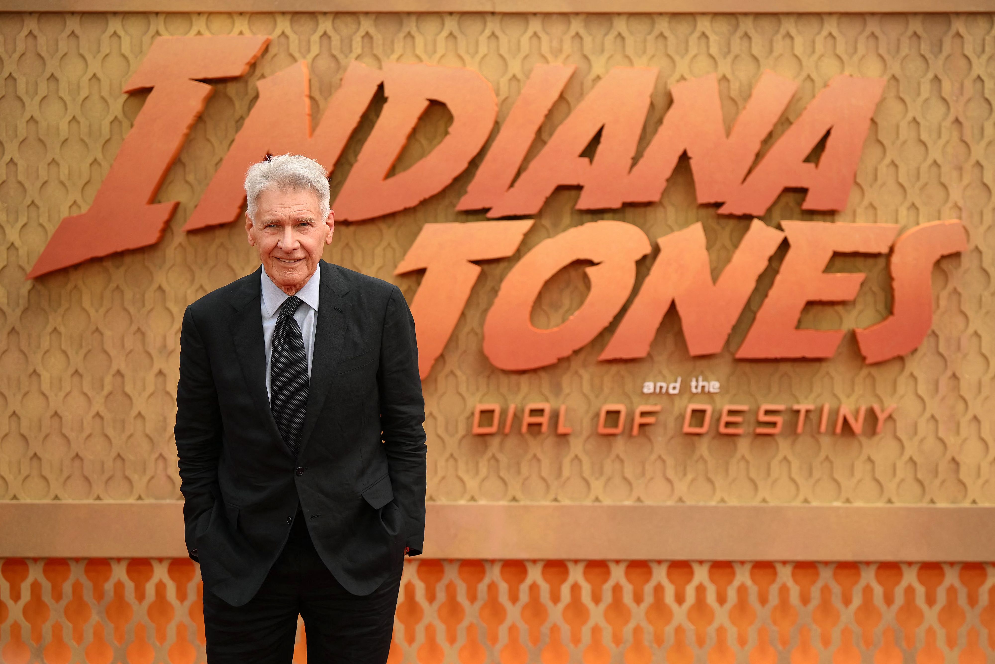 Harrison Ford saat pemutaran perdana film Indiana Jones and the Dial of Destiny