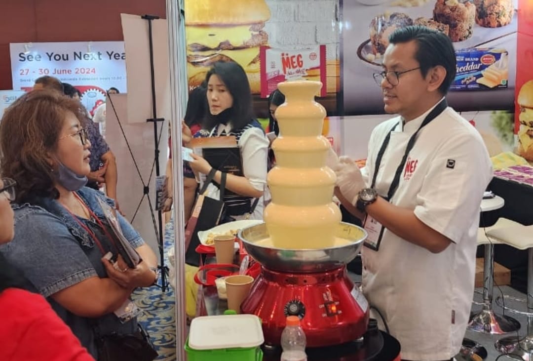Meg Cheese berpartisipasi dalam event Indonesia International Food Expo (IIFEX 2023) di Grand City Surabaya, Jawa Timur, 15-18 Juni 2023.