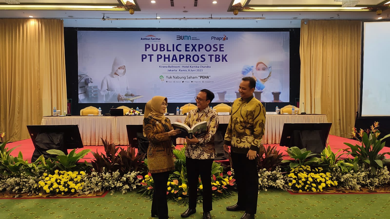 Public Expose PT Phapros Tbk di Jakarta, Kamis (8/6).