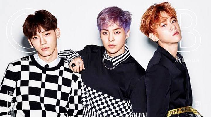 Member Exo CBX, Chen, Baekhyun, dan Xiumin 