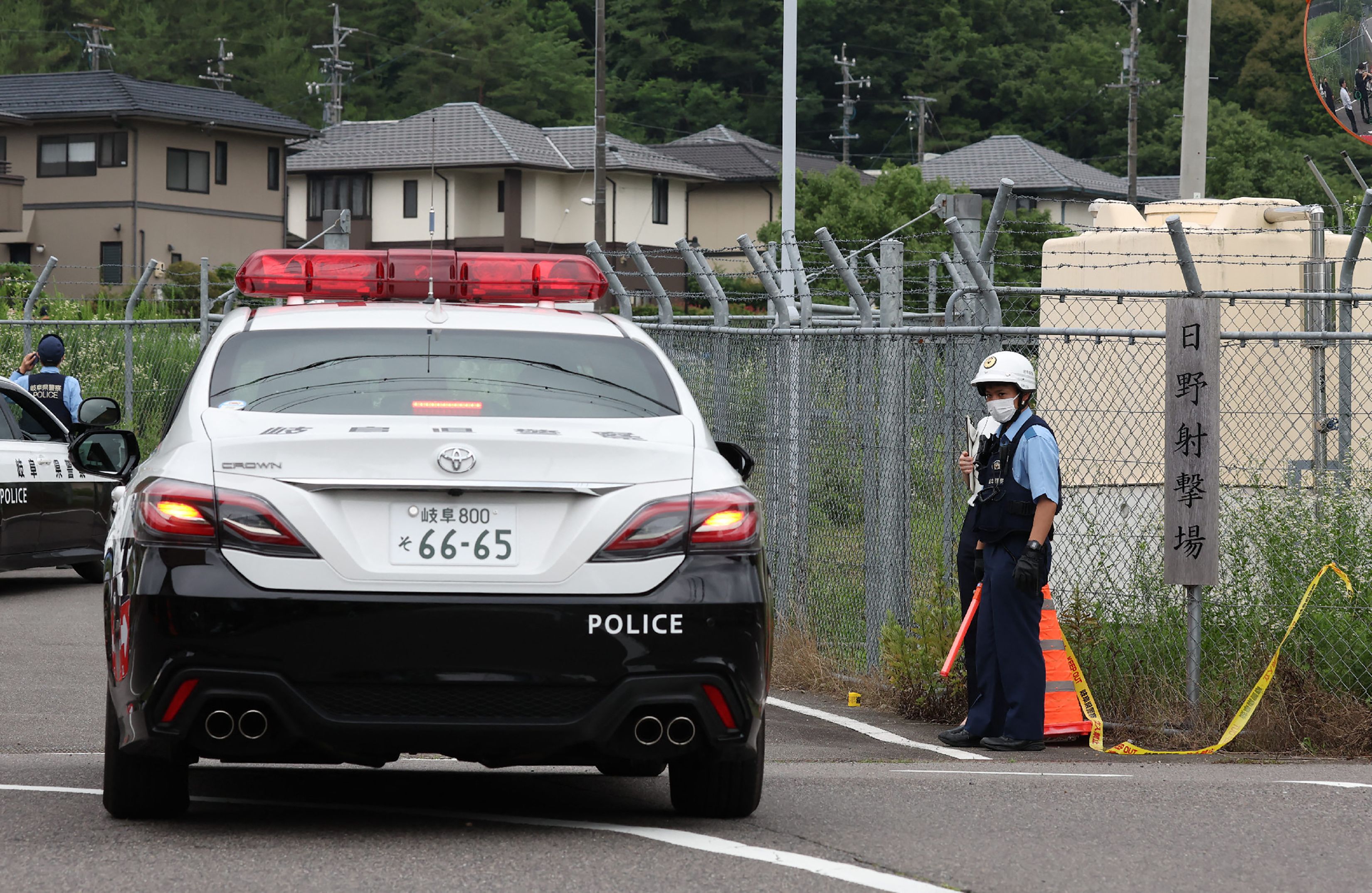 Situasi terkini tempat latihan militer Hino di Kota Gifu, Jepang, Rabu (14/6), pascakejadian penembakan.