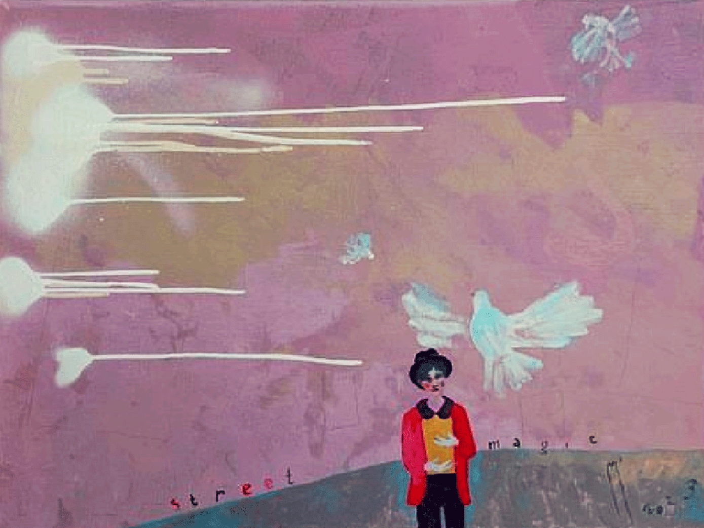 Street Magic (2023), cat akrilik pada kanvas, 80 x 60 cm.