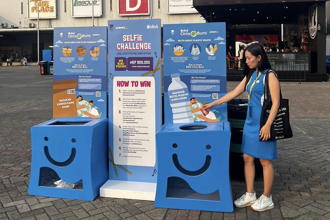 Tempat pemilahan sampah di BNI Java Jazz Festival 2023